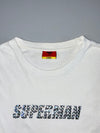 Caco Superman Foil Print Long Sleeve Tee in White (S/M)