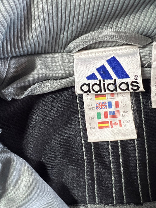 Vintage 90s Adidas Colorblock Track Jacket – Grey/Black (S)