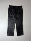 Vintage Otello Outdoor Sports Black Leather Straight Pants (W:36) (L:40)