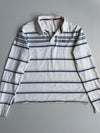 Levi’s Striped Long Sleeve Rugby Polo – White/Grey/Navy (Xl)
