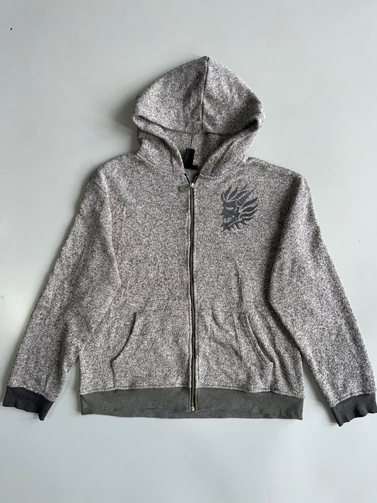 Oni Demon Graphic Zip-Up Hoodie (XL)