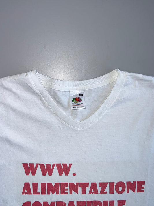 Italian “Alimentazione Compatibile” Deadstock V-Neck T-shirt (Xl)