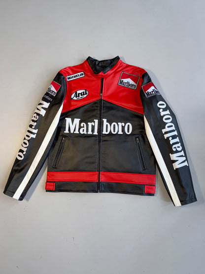 !                          Ultra Premium Marlboro Brand New Leather Racing Jacket (S/M)