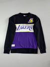 NBA Los Angeles Lakers Colorblock Crewneck Sweatshirt – Black & Purple (S)