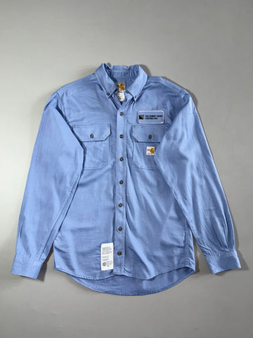 Carhartt FR Workwear Shirt – Light Blue Robert Henry Corp Patch Work Shirt (S/M)