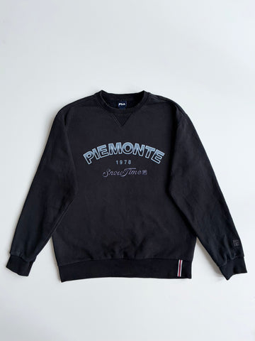 FILA Piemonte Snow Time Graphic Crewneck Sweatshirt – Black (M/L)