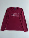 Tommy Hilfiger Maroon Organic Cotton Long Sleeve Tee (L)