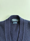 Vintage Polo Ralph Lauren Lambswool Cardigan with Leather Buttons – Navy (L)