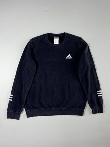 Adidas Essentials Embroidered Logo Crewneck Sweatshirt – Black – M