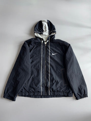 Nike Vintage Hooded Windbreaker Jacket Black (XL)