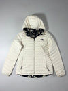 The North Face Reversible Hooded Puffer Jacket in Cream & Abstract Print Women’s (M)