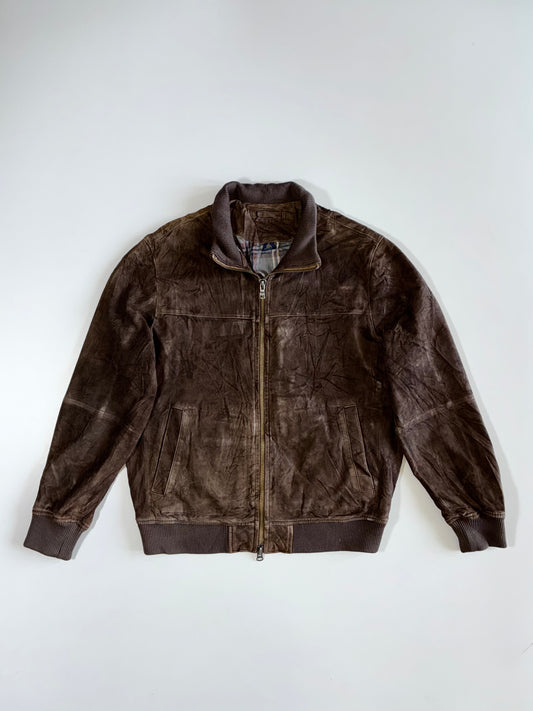 Brooks Brothers Premium Original Double Zipper Sued Leather Jacket (L)