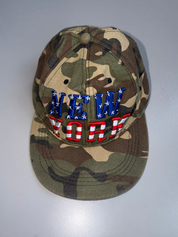 56Fifty New York Camo Fitted Cap | USA Flag Embroidery | Stars & Stripes | (S)