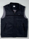 Lacoste Black Zip-Up Vest – Quilted Lining, Metal Croc Logo (M)