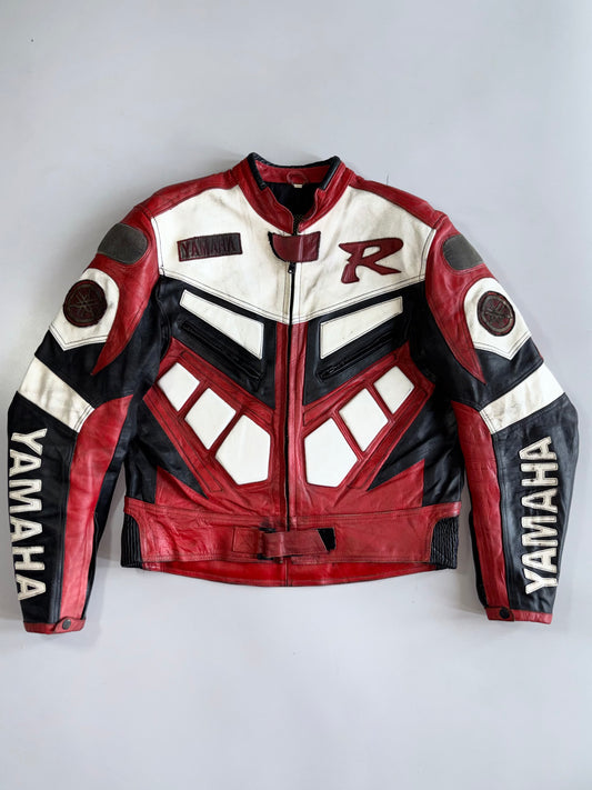 Vintage Yamaha R Pure Leather Racing Jacket By Each Leder’s With CE Protection (L)