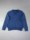 Polo Ralph Lauren Blue Heather V-Neck Knit Sweater – (S)