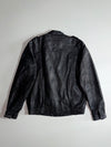 Vintage Leather Bomber Jacket – Black Snap-Tab (S/M)
