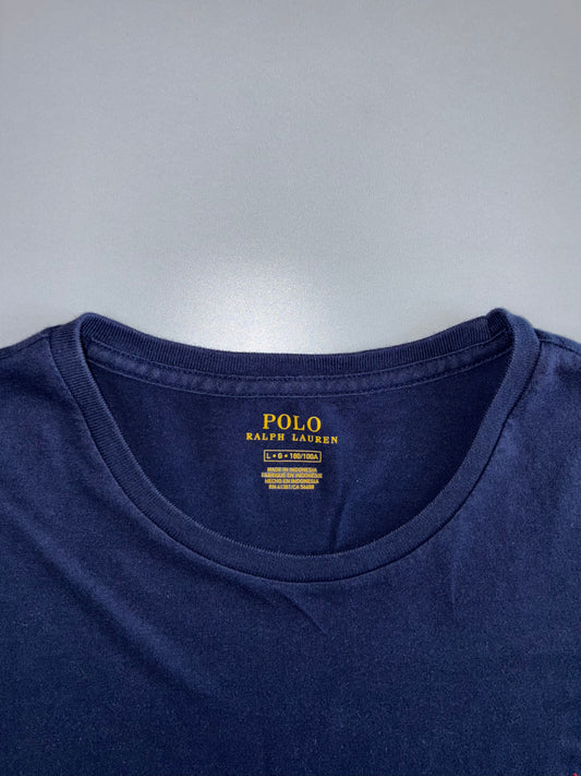 Polo Ralph Lauren Long Sleeve Crewneck Tee — Navy/Red Pony (XL)