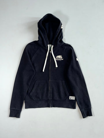 Roots Canada Black Vancouver Beaver Logo Zip Hoodie (S)