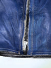 Alpinestars Blue & Black Genuine Leather Moto Racing Jacket Padded (M)