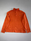Polo by Ralph Lauren Burnt Orange Quarter-Zip Waffle Knit Pullover | (XL)