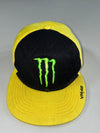 Vintage VR46 Monster Energy Yellow Black Flat Brim Cap (Adjustable)