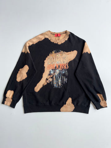 Eden XXX Guns N' Roses Bleach Wash Graphic Sweatshirt – Black (2XL)