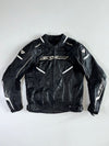 ICON Vintage Black Genuine Leather Armoured Moto Racing Jacket Padded (L)