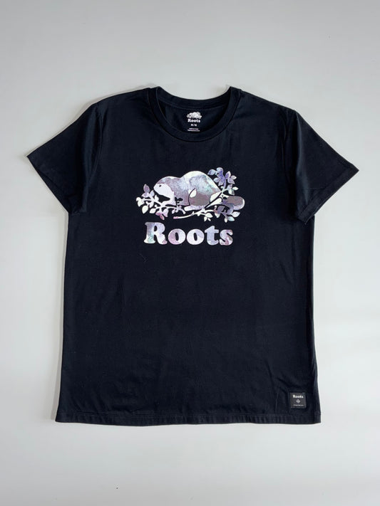 Roots Metallic Beaver Graphic T-Shirt – Black (M)