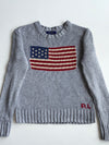 Polo Ralph Lauren Hand-Knit American Flag Sweater – Heather Grey (XS)