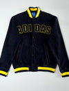 Adidas Varsity Letterman Jacket – Black/Yellow, Snap Button, Men’s (L)