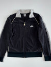 Nike Black Full-Zip Track Jacket with White Collar and Sleeve Stripes (M)