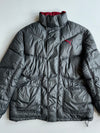 Puma Charcoal Grey Puffer Jacket – Burgundy Lined, Cargo Pockets (XL)