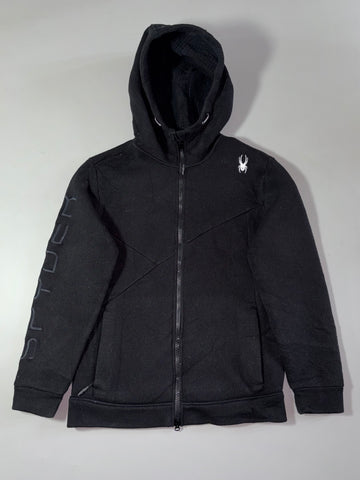 Spyder Black Knit Fleece Zip Hoodie (M)