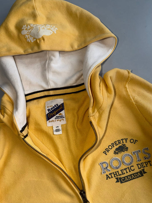 Roots Athletic Dept Yellow Distressed Double Zipper Zip up (S)