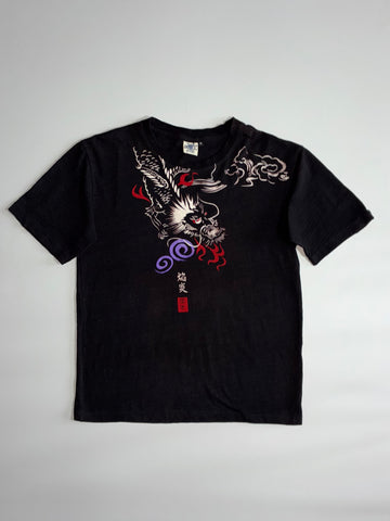 Japanese Dragon Graphic T-Shirt – Black (M)