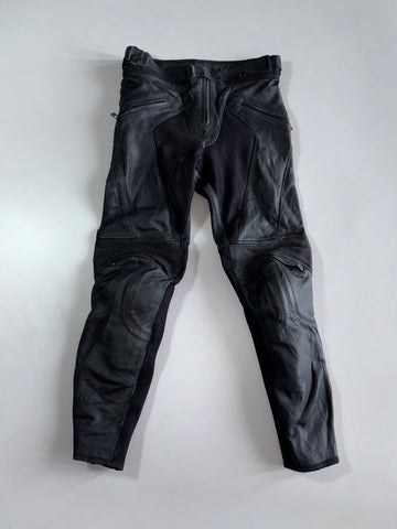 Dainese Black Leather Racing Pants moto pants, Dainese, knee armor pockets (W:30/L:34)