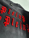 Philipp Plein “Illegal Fight Club” Sweatshirt | Faded Black | Red Gothic Logo | Straight Cut (M)