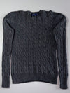 Polo Ralph Lauren Cable Knit Crewneck Sweater – Charcoal Grey (M)
