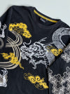 Pansion Black Japanese Dragon Cloud Print Long Sleeve Tee (2XL)