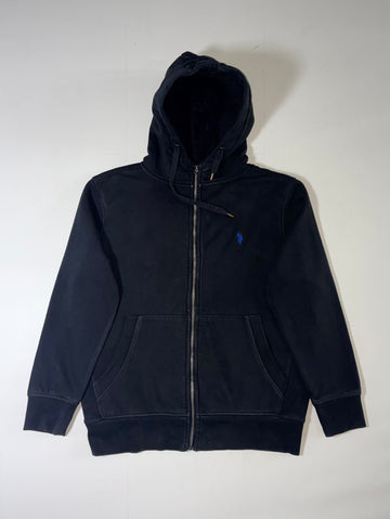 U.S. Polo Assn. Black Sherpa Lined Zip-Up Hoodie (L)