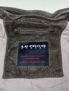 Vintage Le Frog Brown Suede Striped Racer Jacket (2XL)
