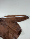 Vintage Marc New York Brown Leather Bomber Jacket (L)