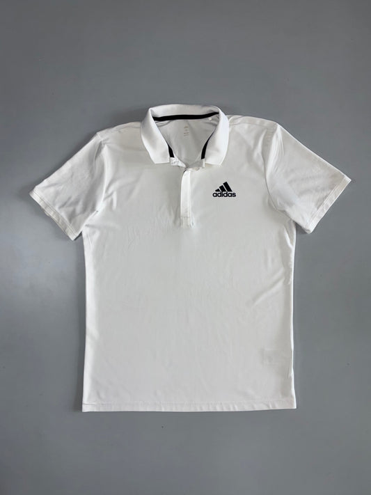 Adidas White Polo Tee-Shirt (L)