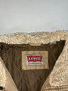 Levi’s Tan Canvas Sherpa Collar Utility Jacket – Quilted Lining, Flap Pockets (XL)