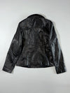 Opart Italy | Black Leather Zip Jacket(Xs)