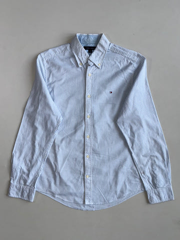 Tommy Hilfiger Blue & White Striped Oxford Button-Down Shirt (S)