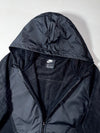 Nike Fleece Zip Hoodie – Black, Mixed Fabric Panels, (S)