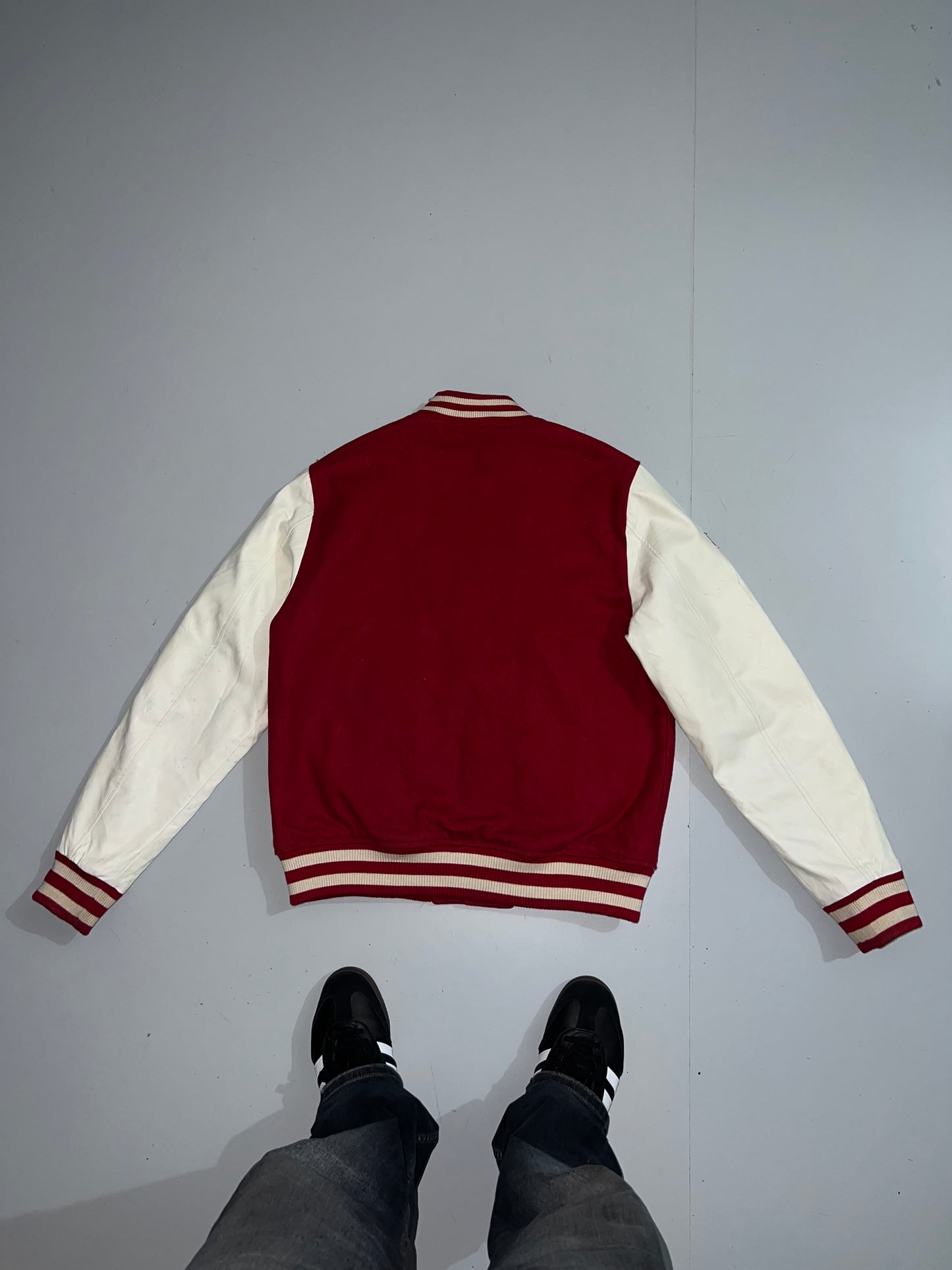 ZSUPERDRY Original Varsity Jacket (RARE) (Leather sleeve) (L)