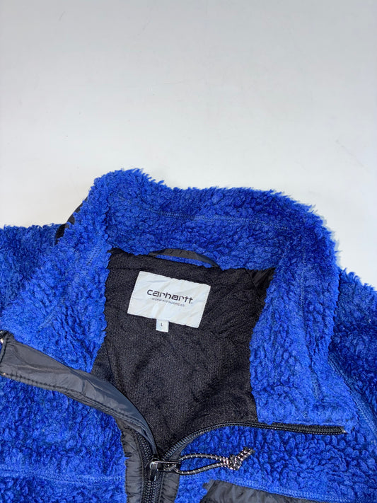 Carhartt WIP Royal Blue Sherpa Fleece Jacket – Nylon Pocket (M)